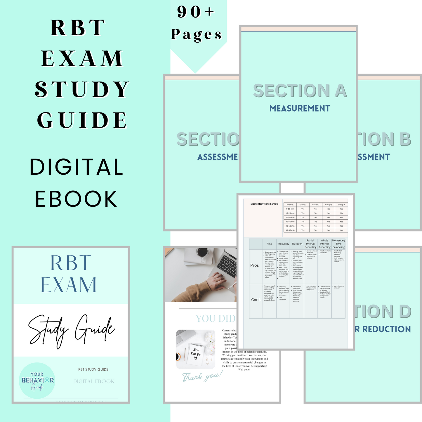 RBT Exam Study Guide bundle, RBT Exam, Study Prep materials for RBT, Digital rbt exam guide,