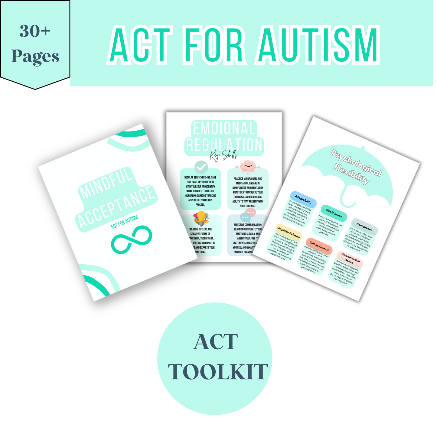 ACT For Autism, Autism Workbook, Acceptance Commitment Therapy, BCBA, Counselor, School Counselor, Neurodivergent-Affirming, Psychologist