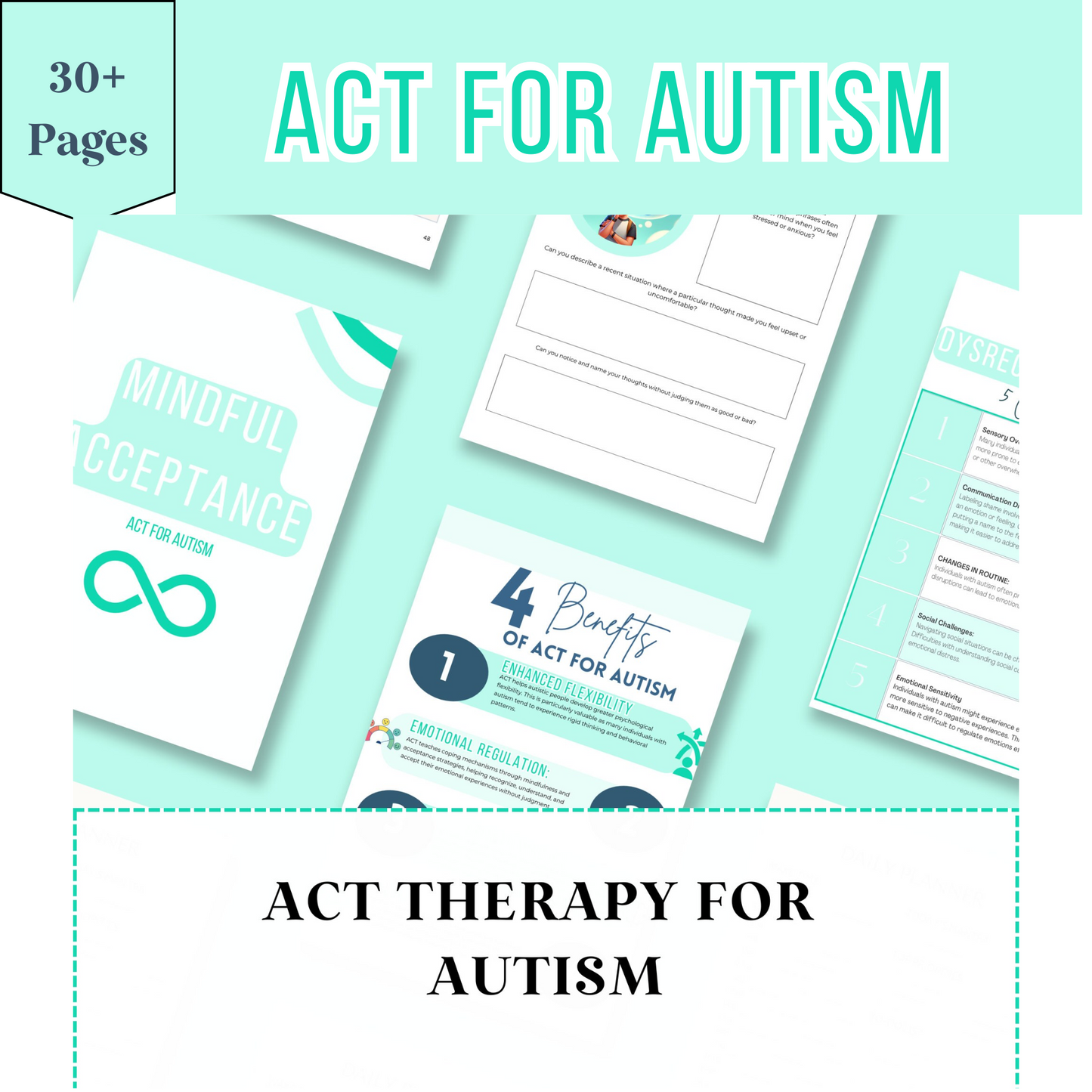 ACT For Autism, Autism Workbook, Acceptance Commitment Therapy, BCBA, Counselor, School Counselor, Neurodivergent-Affirming, Psychologist